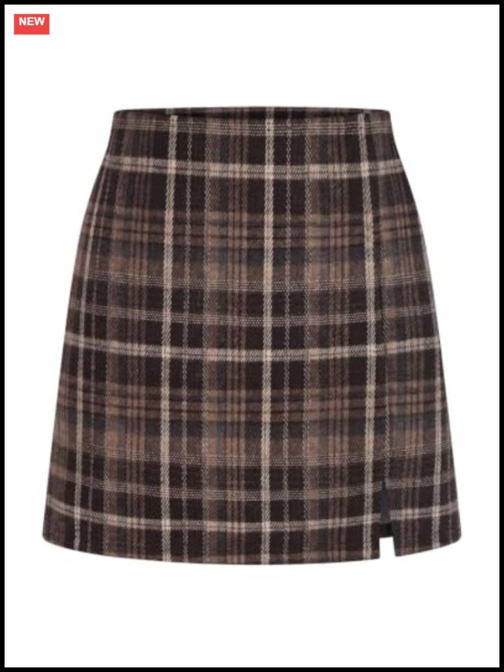 Women's Plaid Gingham Mini Skort High Waisted Slit Fall Skirt